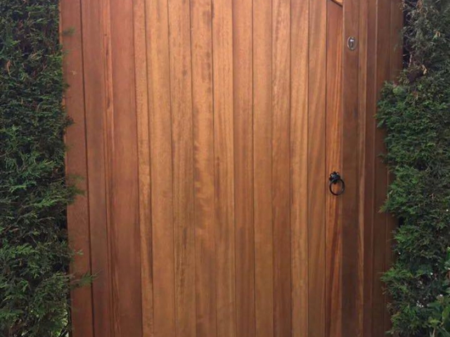 Iroko hardwood Lymm side gate in teak finish